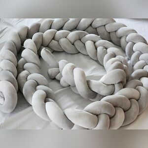 Braided crib bumber grey